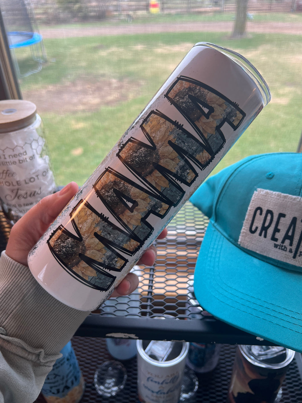 Personalized MAMA Sunflower Tumbler with Photos
