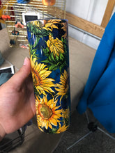 Load image into Gallery viewer, Navy Sunflower 20oz Tumbler
