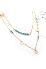 Load image into Gallery viewer, Layered Turquoise and Gold Necklace
