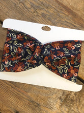 Load image into Gallery viewer, Dark Fall Floral Head Hug with Faux Tie Bow
