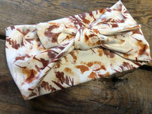Load image into Gallery viewer, Cream Fall Floral Head Hug with Faux Tie Bow
