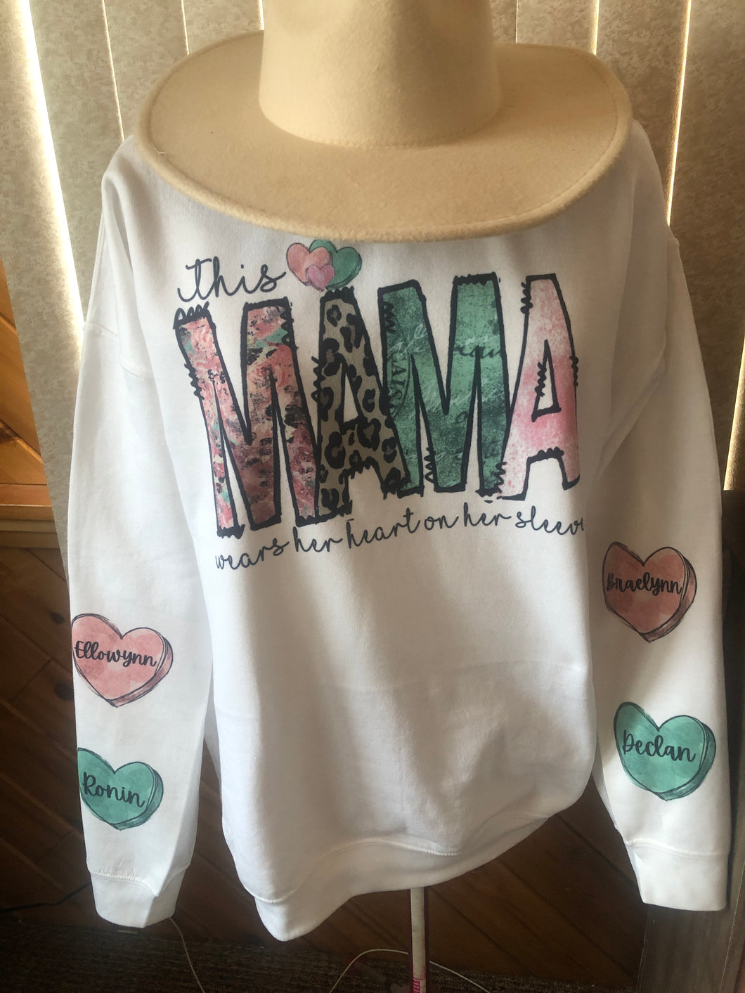Personalized Mama wears her Heart