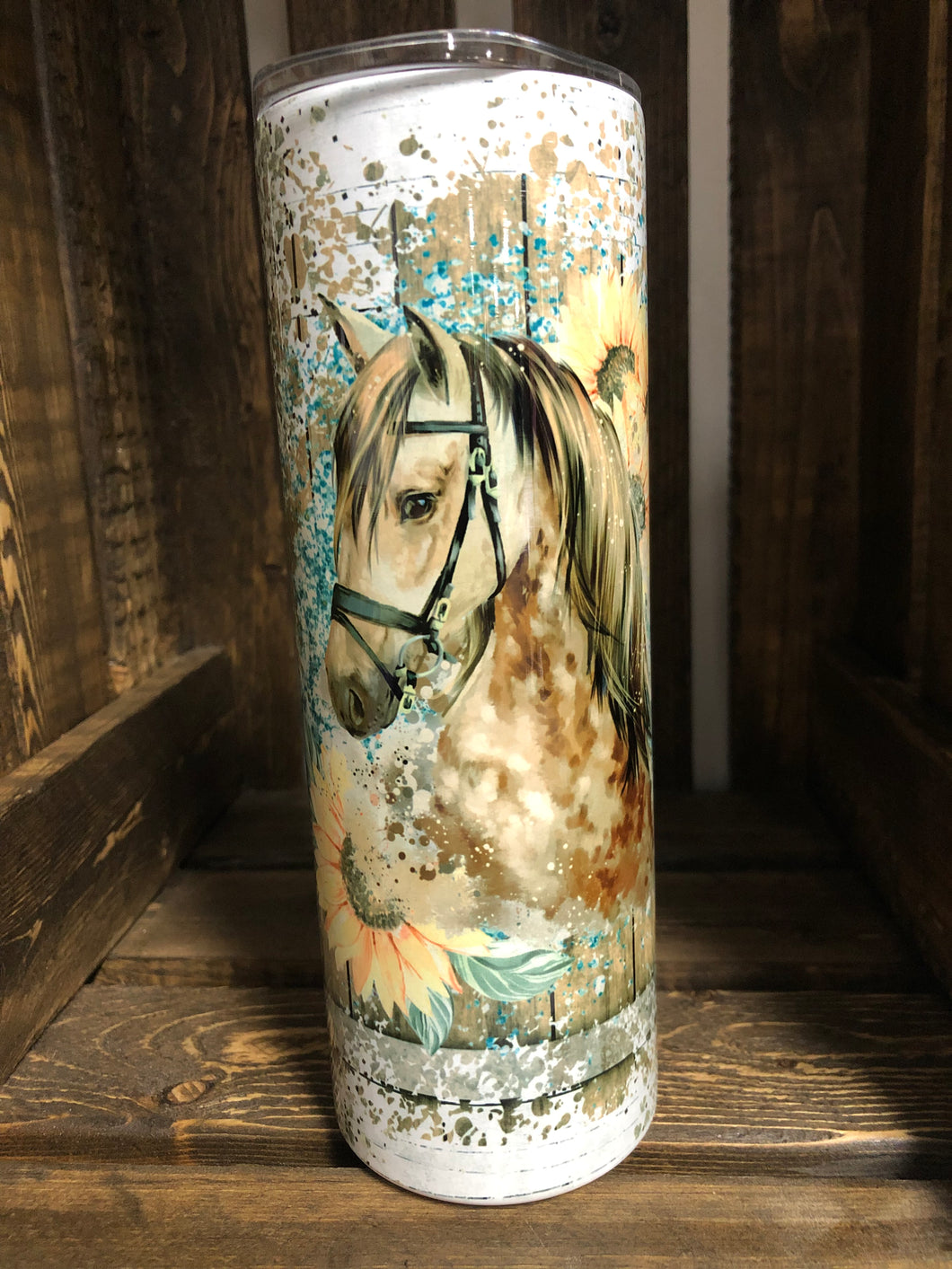 Leopard and Turquoise Horse  20oz Tumbler