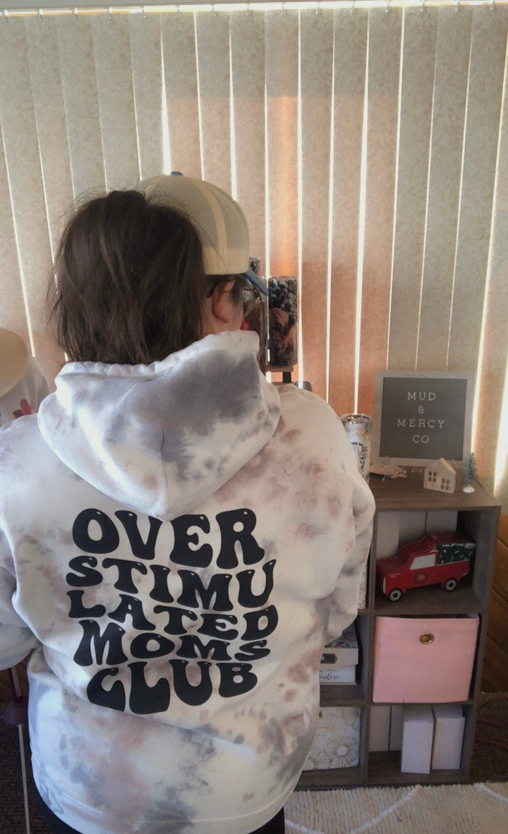 Overstimulated Moms Club Cowhide Print Hoodie