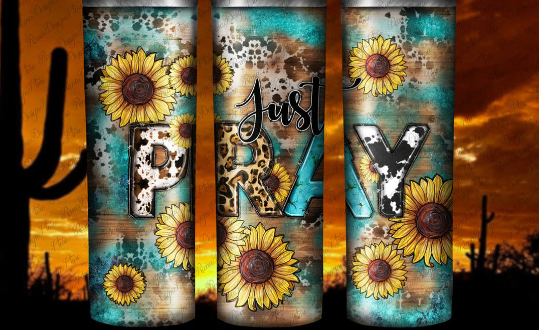 Sunflower PRAY 20oz Tumbler